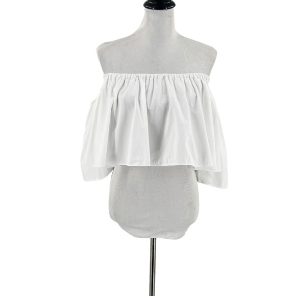 N Nicholas Off Shoulder Ruffle Top in White - Picture 15 of 15